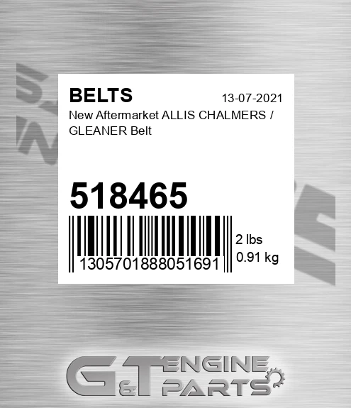 518465 New Aftermarket ALLIS CHALMERS / GLEANER Belt