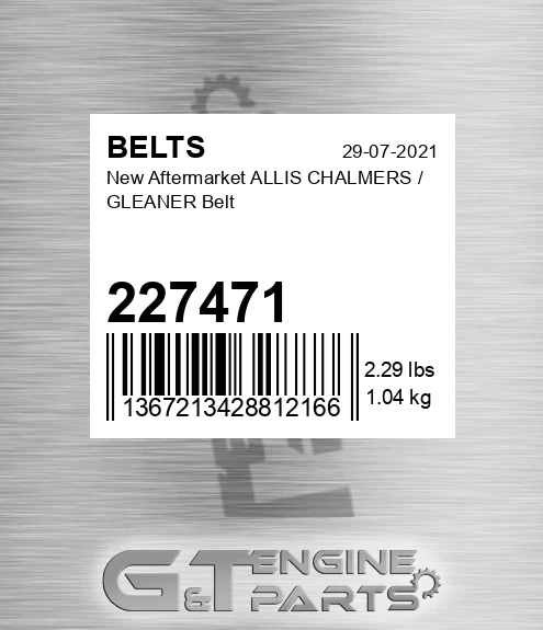 227471 New Aftermarket ALLIS CHALMERS / GLEANER Belt