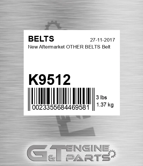 K9512 New Aftermarket OTHER BELTS Belt