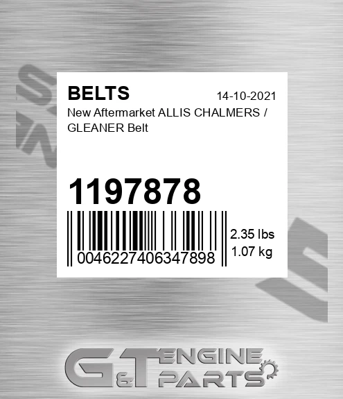 1197878 New Aftermarket ALLIS CHALMERS / GLEANER Belt