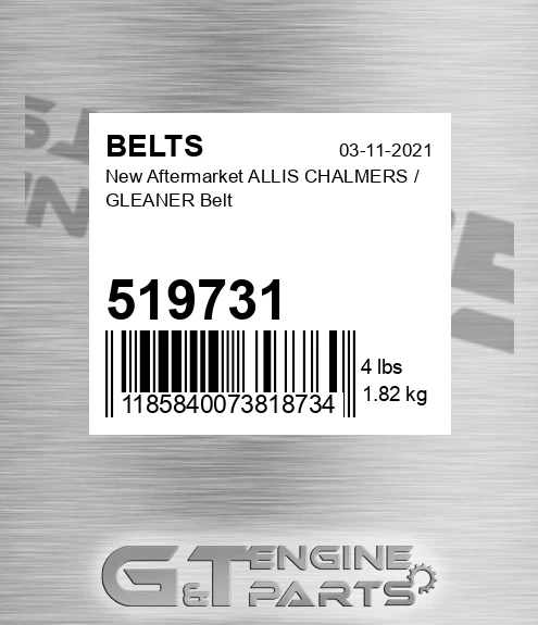 519731 New Aftermarket ALLIS CHALMERS / GLEANER Belt