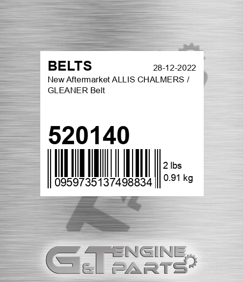 520140 New Aftermarket ALLIS CHALMERS / GLEANER Belt