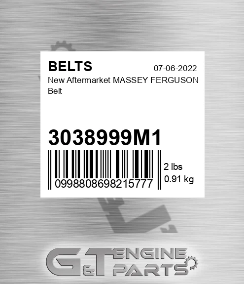 3038999M1 New Aftermarket MASSEY FERGUSON Belt