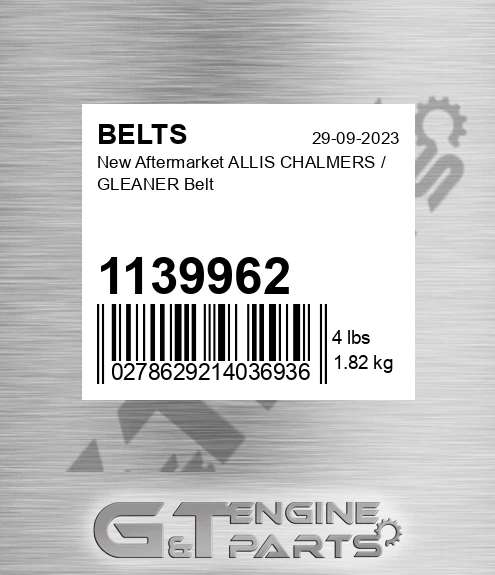 1139962 New Aftermarket ALLIS CHALMERS / GLEANER Belt