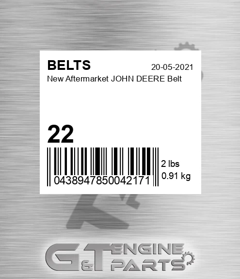 22 New Aftermarket JOHN DEERE Belt
