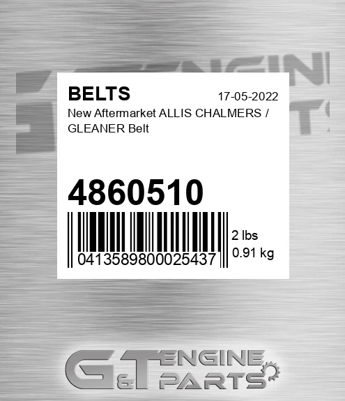 4860510 New Aftermarket ALLIS CHALMERS / GLEANER Belt