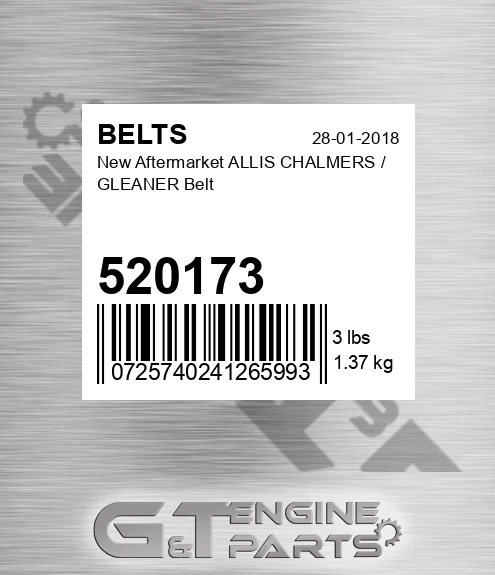 520173 New Aftermarket ALLIS CHALMERS / GLEANER Belt