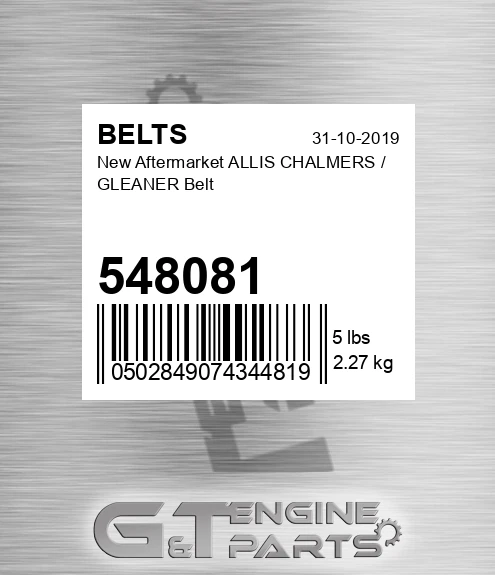 548081 New Aftermarket ALLIS CHALMERS / GLEANER Belt
