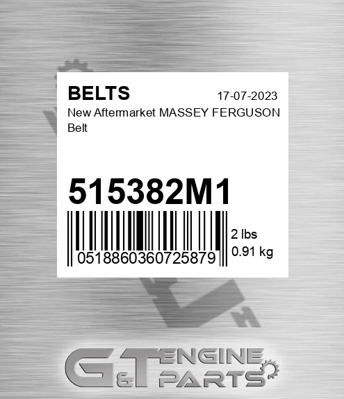 515382M1 New Aftermarket MASSEY FERGUSON Belt