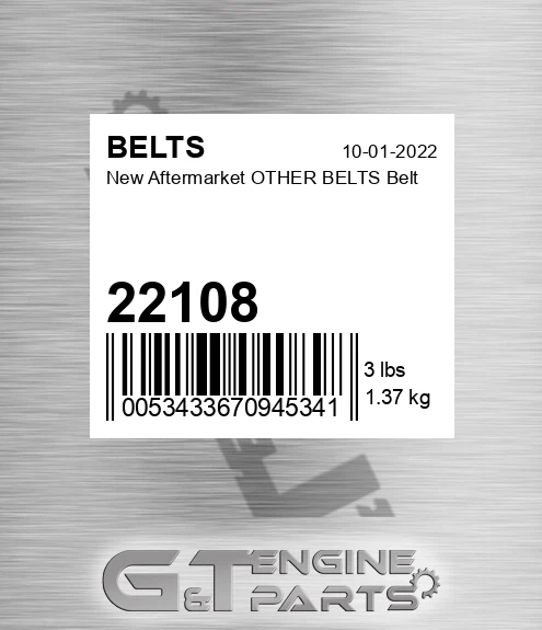 22108 New Aftermarket OTHER BELTS Belt