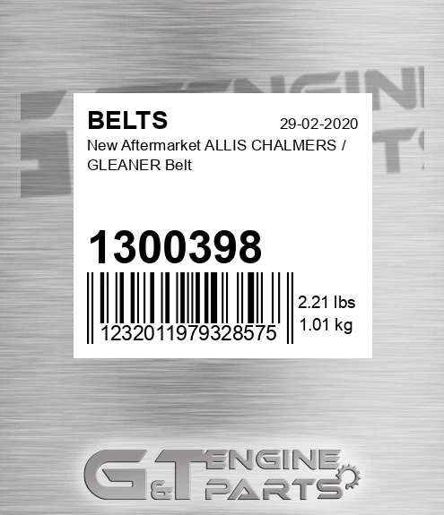 1300398 New Aftermarket ALLIS CHALMERS / GLEANER Belt