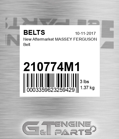 210774M1 New Aftermarket MASSEY FERGUSON Belt