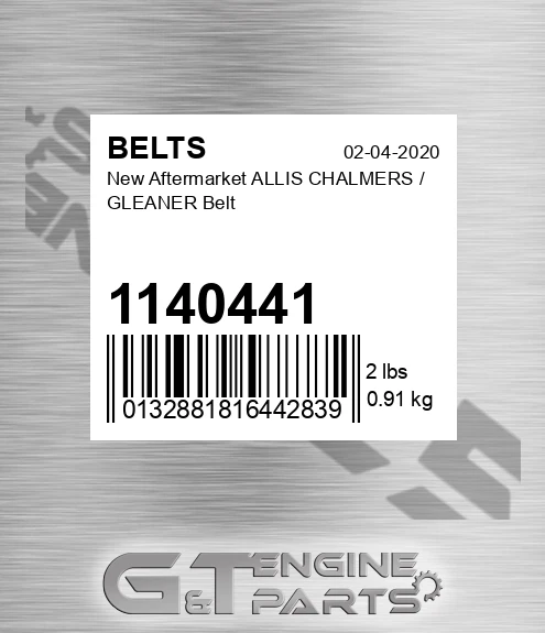 1140441 New Aftermarket ALLIS CHALMERS / GLEANER Belt