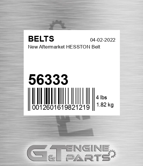 56333 New Aftermarket HESSTON Belt