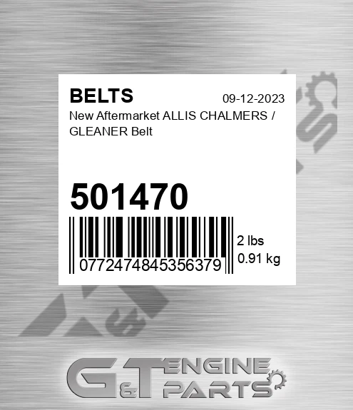 501470 New Aftermarket ALLIS CHALMERS / GLEANER Belt