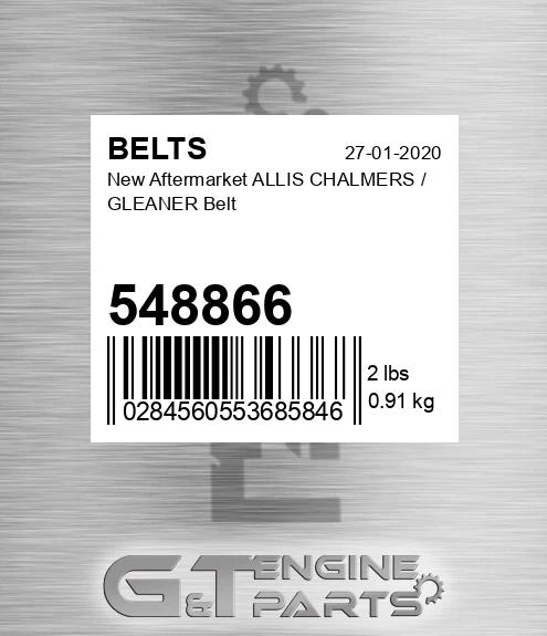 548866 New Aftermarket ALLIS CHALMERS / GLEANER Belt