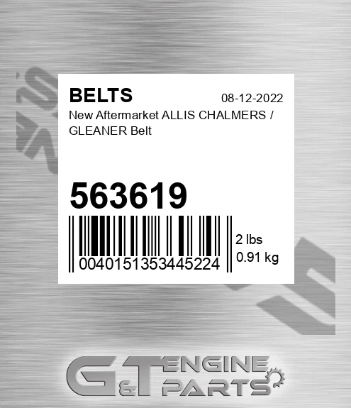 563619 New Aftermarket ALLIS CHALMERS / GLEANER Belt