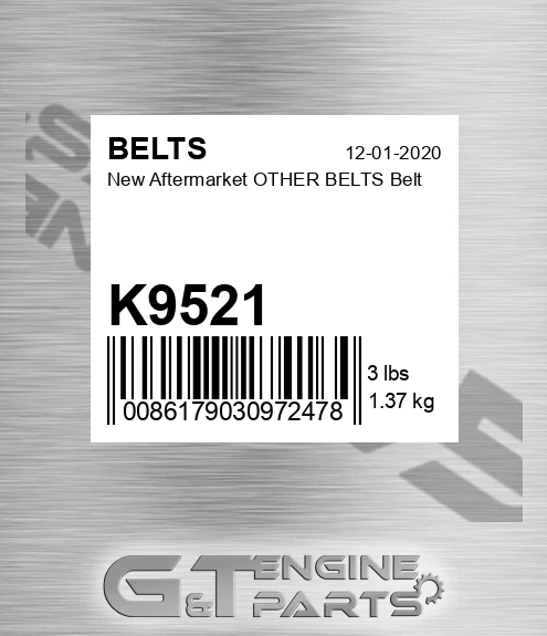 K9521 New Aftermarket OTHER BELTS Belt
