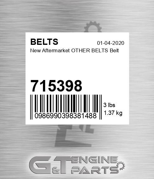 715398 New Aftermarket OTHER BELTS Belt