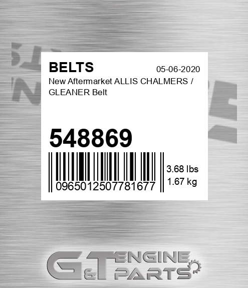 548869 New Aftermarket ALLIS CHALMERS / GLEANER Belt