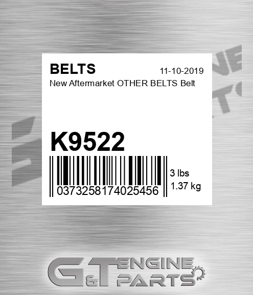 K9522 New Aftermarket OTHER BELTS Belt