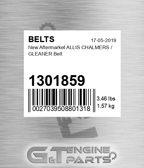1301859 New Aftermarket ALLIS CHALMERS / GLEANER Belt
