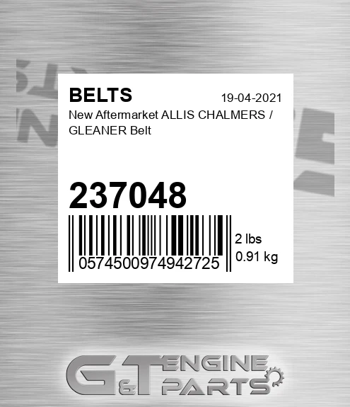 237048 New Aftermarket ALLIS CHALMERS / GLEANER Belt