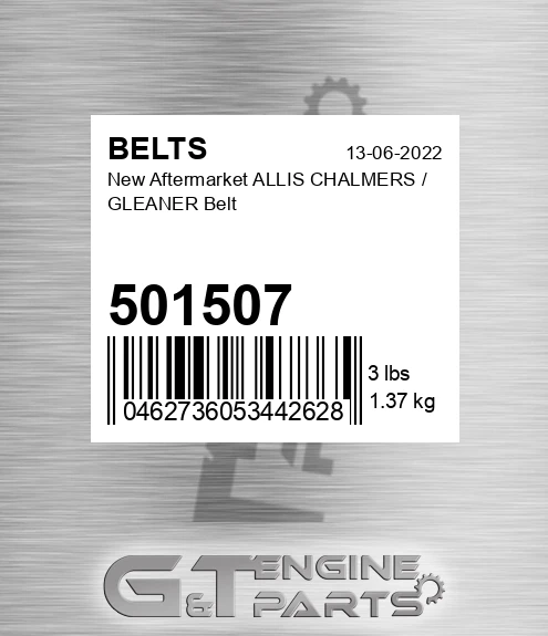 501507 New Aftermarket ALLIS CHALMERS / GLEANER Belt