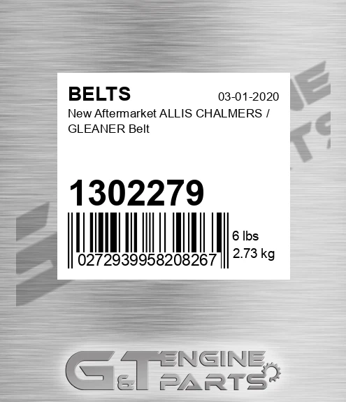 1302279 New Aftermarket ALLIS CHALMERS / GLEANER Belt