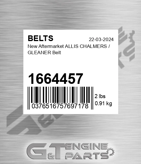 1664457 New Aftermarket ALLIS CHALMERS / GLEANER Belt