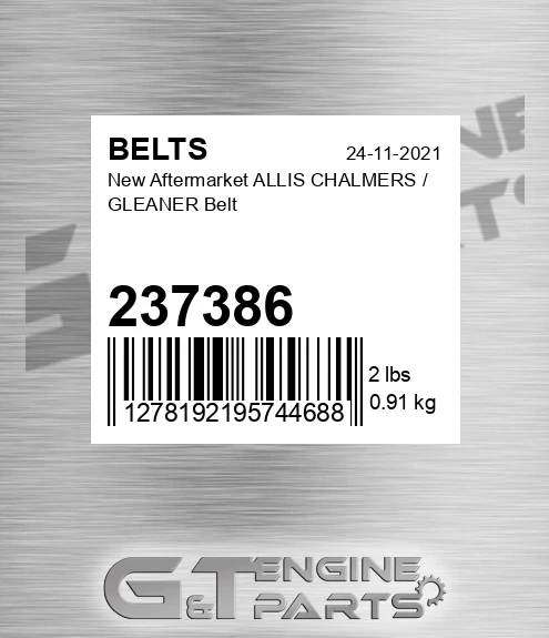 237386 New Aftermarket ALLIS CHALMERS / GLEANER Belt