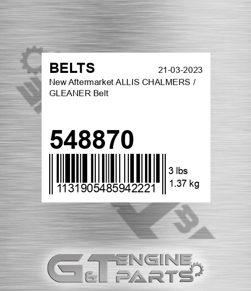548870 New Aftermarket ALLIS CHALMERS / GLEANER Belt