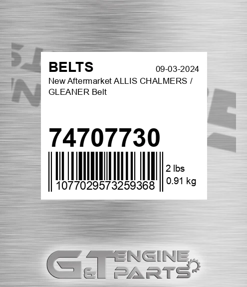 74707730 New Aftermarket ALLIS CHALMERS / GLEANER Belt
