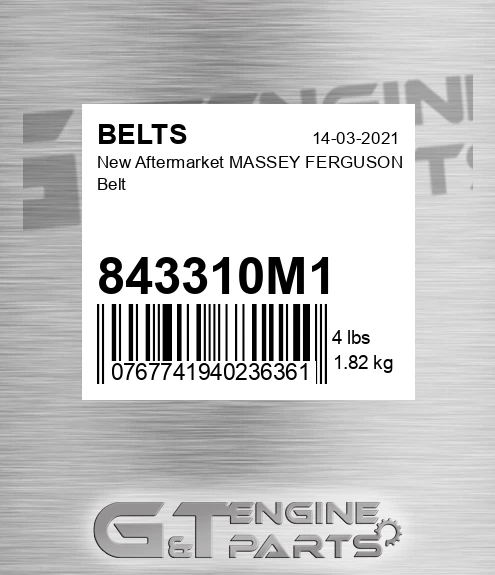 843310M1 New Aftermarket MASSEY FERGUSON Belt