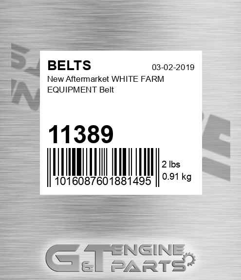 11389 New Aftermarket WHITE FARM EQUIPMENT Belt