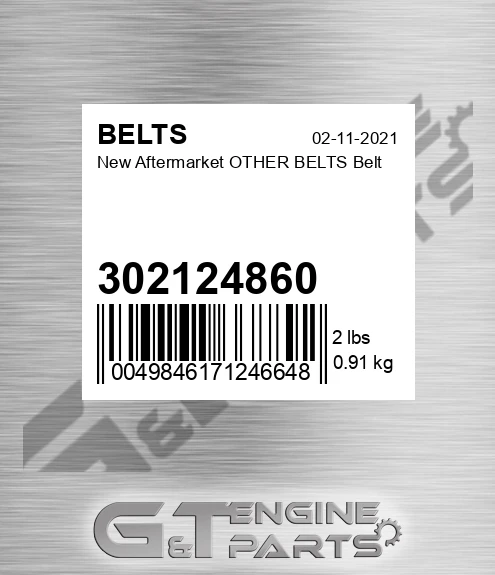 302124860 New Aftermarket OTHER BELTS Belt