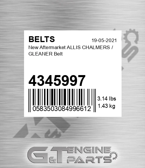 4345997 New Aftermarket ALLIS CHALMERS / GLEANER Belt