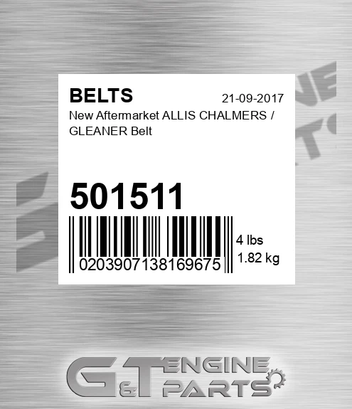 501511 New Aftermarket ALLIS CHALMERS / GLEANER Belt