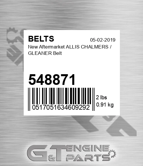 548871 New Aftermarket ALLIS CHALMERS / GLEANER Belt