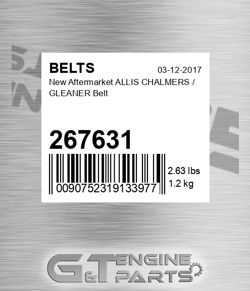 267631 New Aftermarket ALLIS CHALMERS / GLEANER Belt