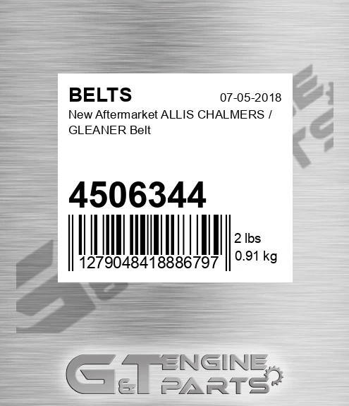 4506344 New Aftermarket ALLIS CHALMERS / GLEANER Belt