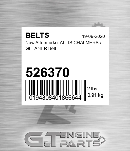 526370 New Aftermarket ALLIS CHALMERS / GLEANER Belt