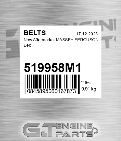 519958M1 New Aftermarket MASSEY FERGUSON Belt