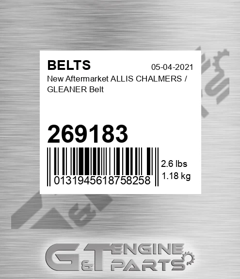269183 New Aftermarket ALLIS CHALMERS / GLEANER Belt