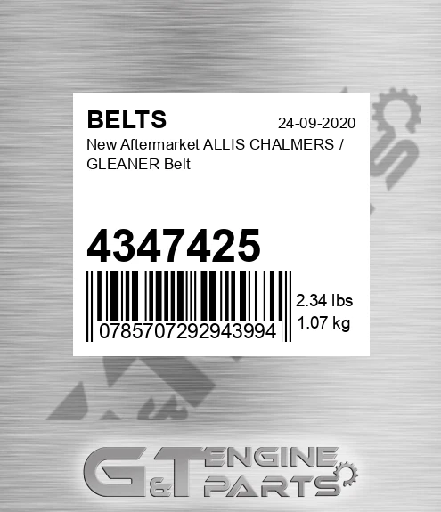 4347425 New Aftermarket ALLIS CHALMERS / GLEANER Belt