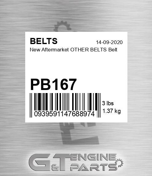 PB167 New Aftermarket OTHER BELTS Belt