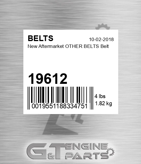 19612 New Aftermarket OTHER BELTS Belt