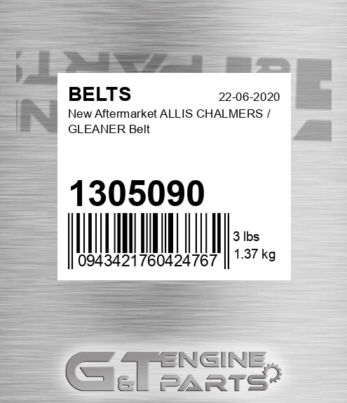 1305090 New Aftermarket ALLIS CHALMERS / GLEANER Belt