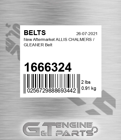 1666324 New Aftermarket ALLIS CHALMERS / GLEANER Belt