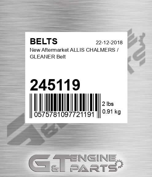 245119 New Aftermarket ALLIS CHALMERS / GLEANER Belt